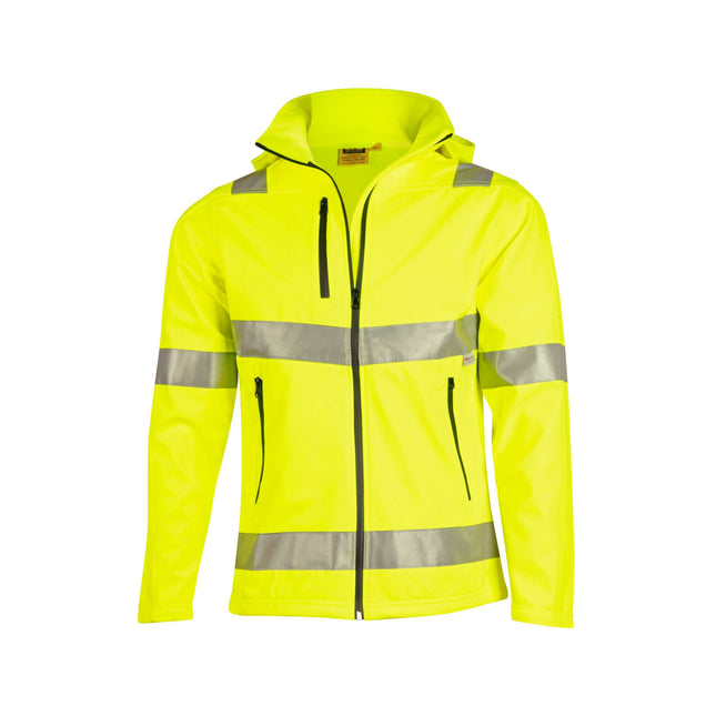 Hi-Vis Softshell Safety Jacket – Water Resistant with 3M Reflective Tape, Custom Print Included