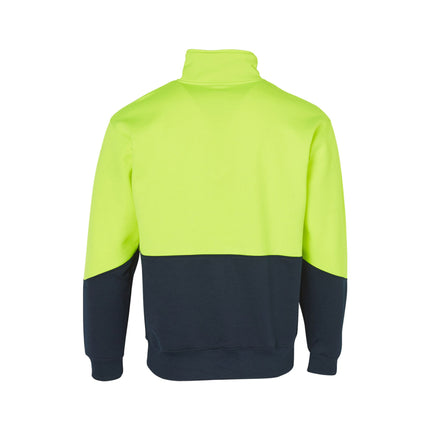 Hi Vis Long Sleeve Half Zip Fleece Sweater – Day Use Safety (Free Logo)